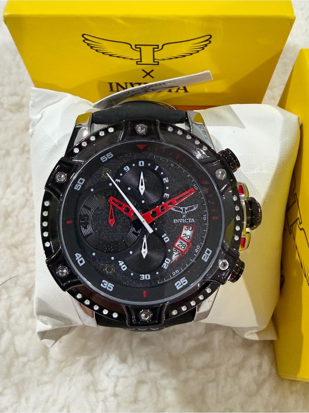 Invicta Men's Black and Red Sport Chronograph Watch